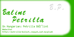 balint petrilla business card